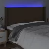  sötétbarna szövet LED-es fejtámla 183x16x118/128 cm