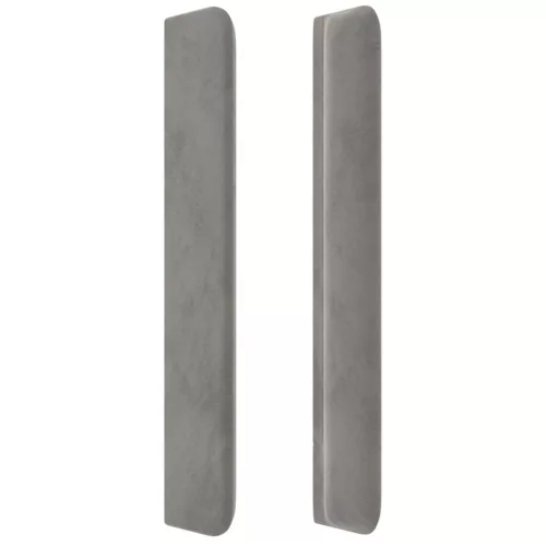  világosszürke bársony LED-es fejtámla 83x16x118/128 cm