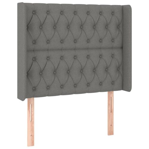  sötétszürke szövet LED-es fejtámla 93x16x118/128 cm