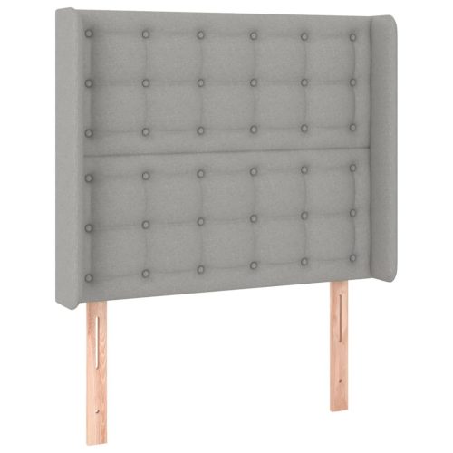  világosszürke szövet LED-es fejtámla 83x16x118/128 cm