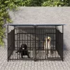  acél kültéri kutyakennel tetővel 3,75 m²