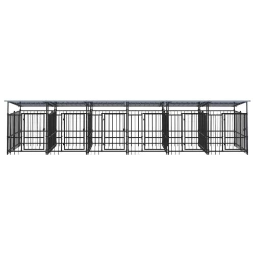  acél kültéri kutyakennel tetővel 11,26 m²