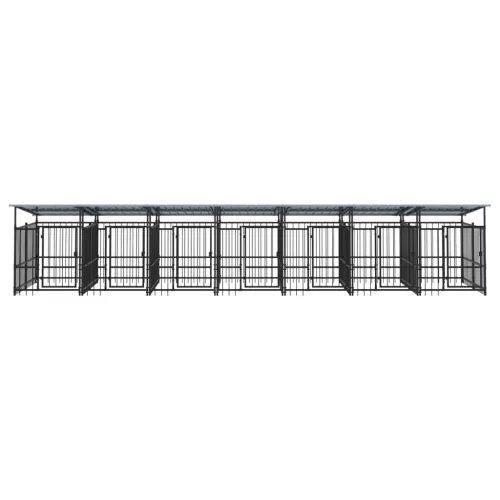  acél kültéri kutyakennel tetővel 13,14 m²