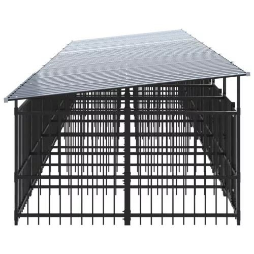  acél kültéri kutyakennel tetővel 15,02 m²