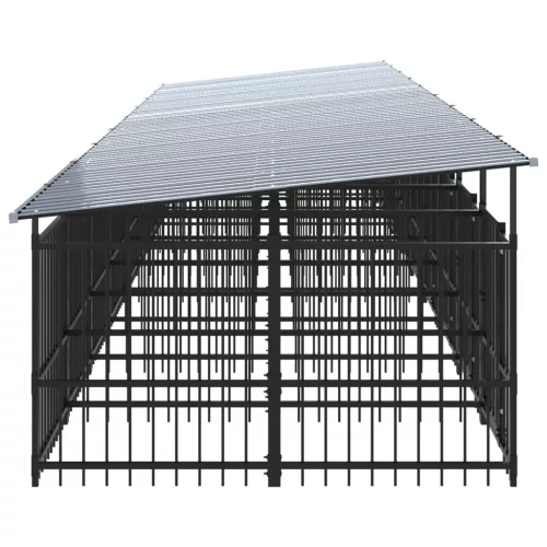  acél kültéri kutyakennel tetővel 16,89 m²