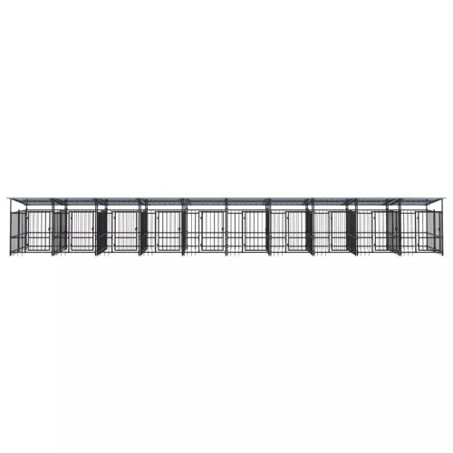  acél kültéri kutyakennel tetővel 18,77 m²