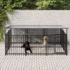  acél kültéri kutyakennel tetővel 3,75 m²