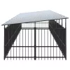  acél kültéri kutyakennel tetővel 16,89 m²