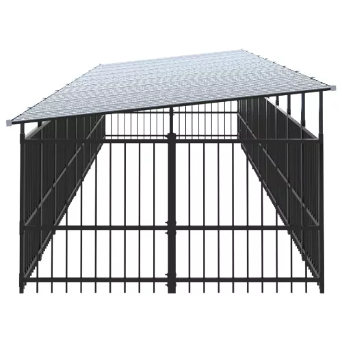  acél kültéri kutyakennel tetővel 16,89 m²