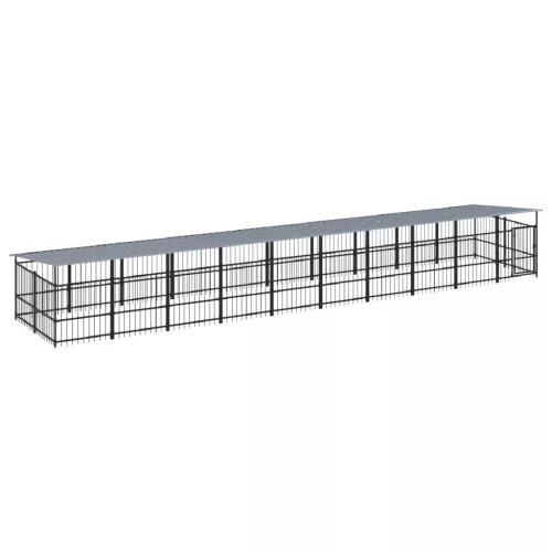  acél kültéri kutyakennel tetővel 18,77 m²