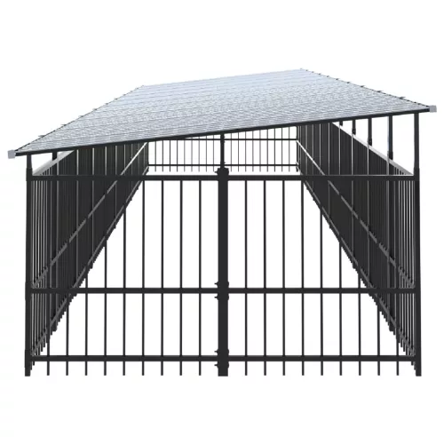  acél kültéri kutyakennel tetővel 18,77 m²