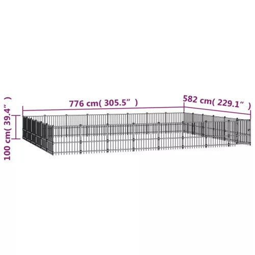  acél kültéri kutyakennel 45,16 m²