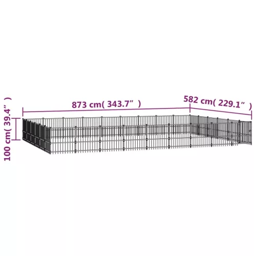  acél kültéri kutyakennel 50,81 m²