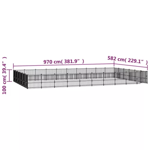  acél kültéri kutyakennel 56,45 m²