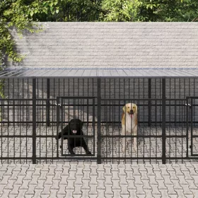  acél kültéri kutyakennel tetővel 11,26 m²