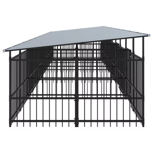  acél kültéri kutyakennel tetővel 18,77 m²