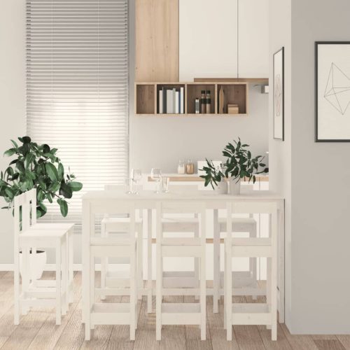  9 részes fehér tömör fenyőfa bárszett