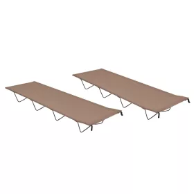    2 db tópszínű oxford szövet és acél kempingágy 180 x 60 x 19 cm