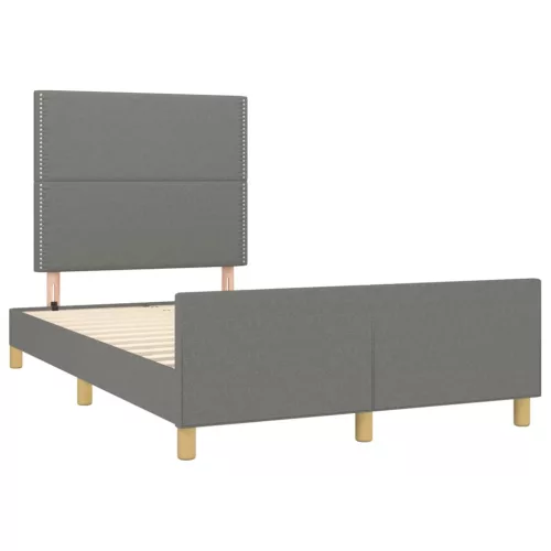  sötétszürke szövet ágykeret matrac nélkül 120x200 cm