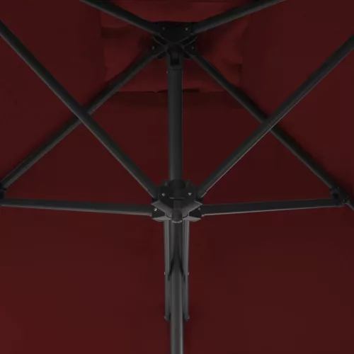  bordóvörös kültéri napernyő acélrúddal 300 x 230 cm