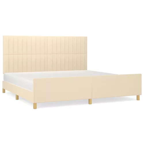  krémszínű szövet ágykeret matrac nélkül 200 x 200 cm