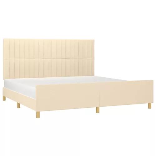  krémszínű szövet ágykeret matrac nélkül 200 x 200 cm