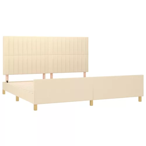 krémszínű szövet ágykeret matrac nélkül 200 x 200 cm