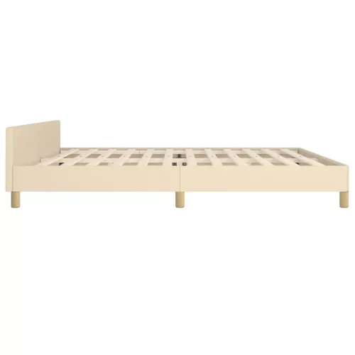  krémszínű szövet ágykeret matrac nélkül 200 x 200 cm