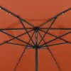  terrakotta kültéri napernyő LED-fényekkel és fémrúddal 400 cm