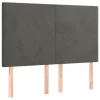  sötétszürke bársony ágykeret matrac nélkül 140 x 190 cm