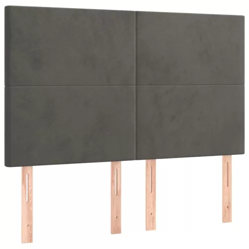  sötétszürke bársony ágykeret matrac nélkül 140 x 190 cm