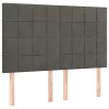  sötétszürke bársony ágykeret matrac nélkül 140 x 190 cm