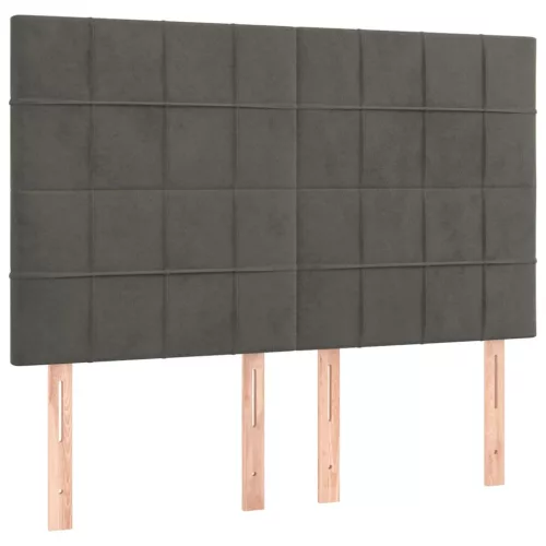  sötétszürke bársony ágykeret matrac nélkül 140 x 190 cm