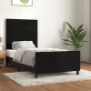  fekete bársony ágykeret matrac nélkül 100x200 cm