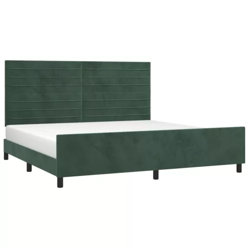  sötétzöld bársony ágykeret matrac nélkül 200x200 cm