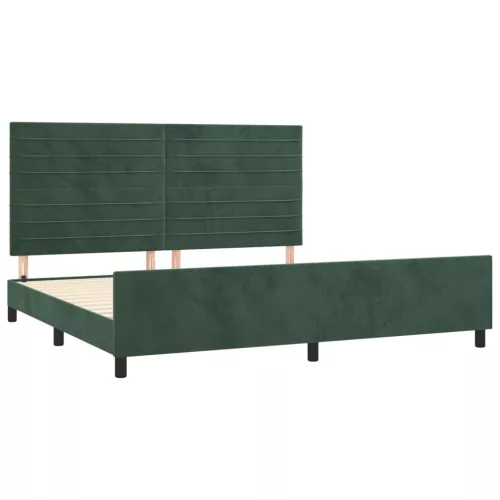  sötétzöld bársony ágykeret matrac nélkül 200x200 cm