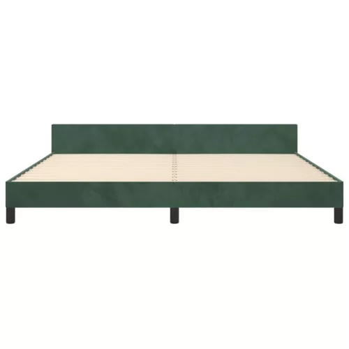  sötétzöld bársony ágykeret matrac nélkül 200x200 cm