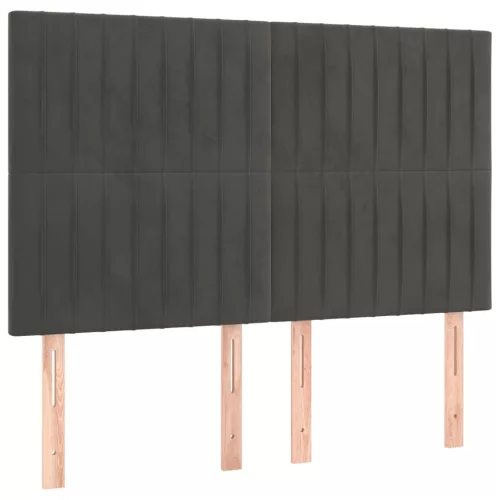  sötétszürke bársony ágykeret matrac nélkül 140x200 cm