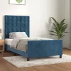  sötétkék bársony ágykeret matrac nélkül 80 x 200 cm