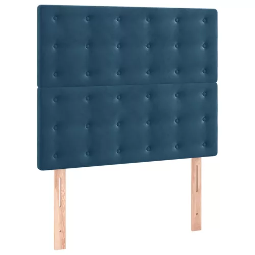  sötétkék bársony ágykeret matrac nélkül 80 x 200 cm
