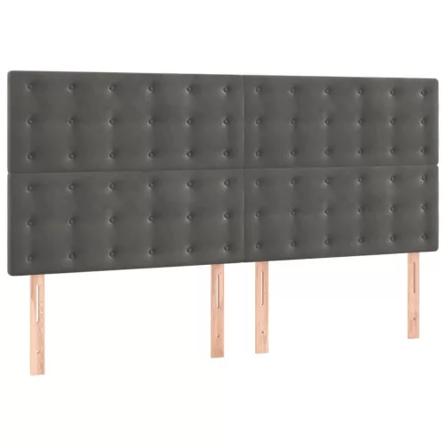  sötétszürke bársony ágykeret matrac nélkül 140 x 190 cm