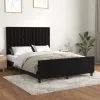  fekete bársony ágykeret matrac nélkül 140 x 190 cm