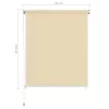  krémszínű kültéri HDPE roló 80 x 140 cm