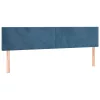  sötétkék bársony rugós ágy matraccal 200x200 cm