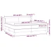  sötétkék bársony rugós ágy matraccal 200x200 cm