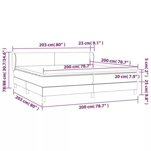  sötétkék bársony rugós ágy matraccal 200x200 cm