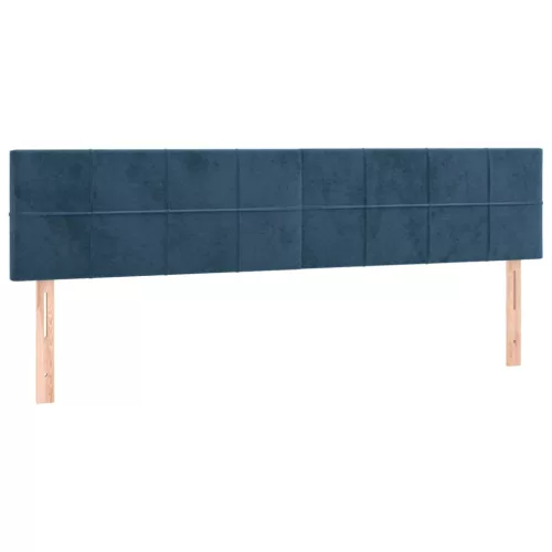  sötétkék bársony rugós ágy matraccal 160x200 cm
