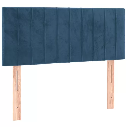  sötétkék bársony rugós ágy matraccal 80 x 200 cm