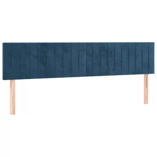  sötétkék bársony rugós ágy matraccal 160x200 cm