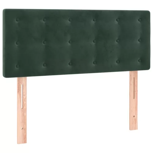 sötétzöld bársony rugós ágy matraccal 90x190 cm